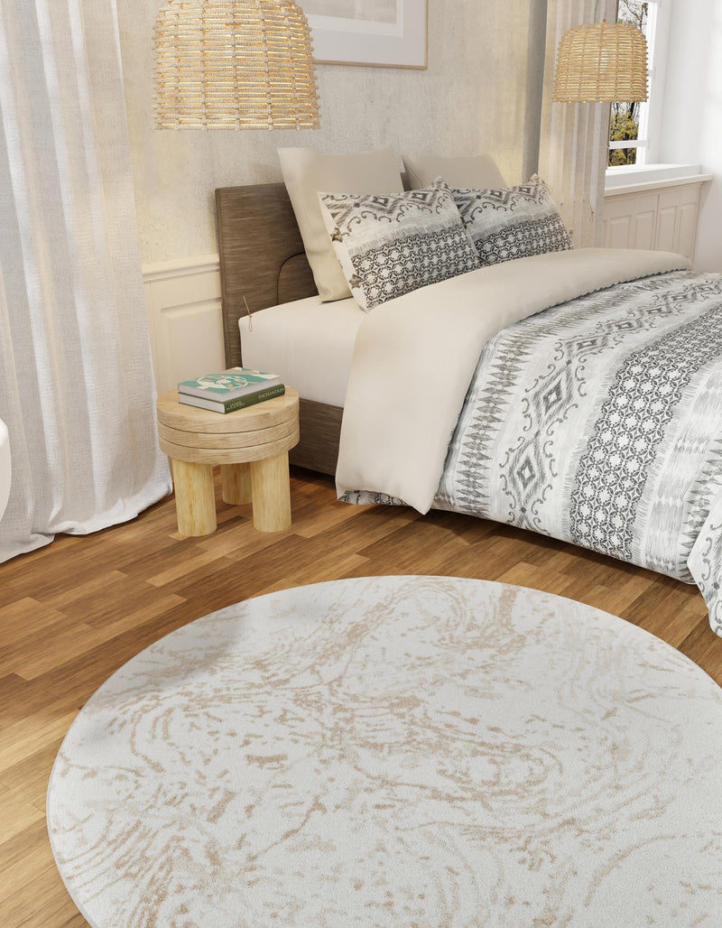 Coastal Haven Collection Area Rug -  Nautilus Round Ivory  lifestyle 25