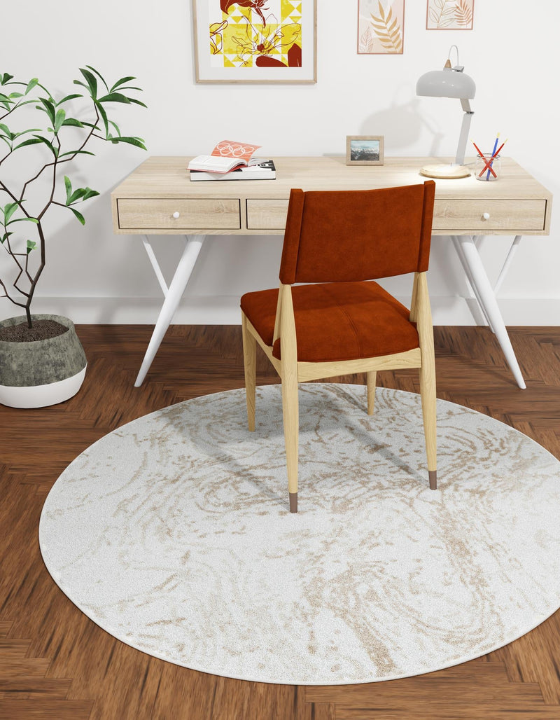 Coastal Haven Collection Area Rug -  Nautilus Round Ivory  lifestyle 33