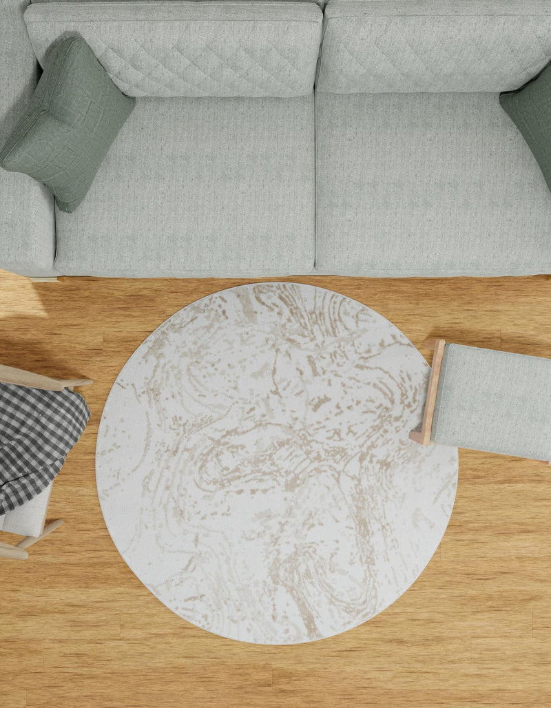 Coastal Haven Collection Area Rug -  Nautilus Round Ivory  lifestyle 71