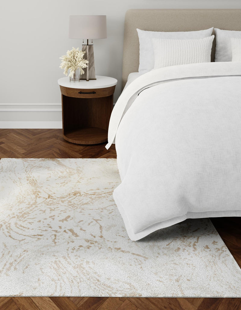 Coastal Haven Collection Area Rug -  Nautilus Square Ivory  lifestyle 28