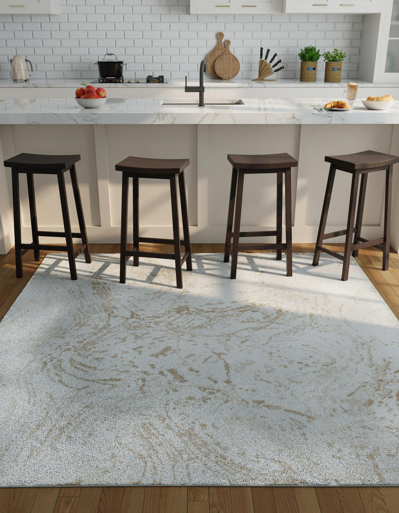 Coastal Haven Collection Area Rug -  Nautilus Square Ivory  lifestyle 32