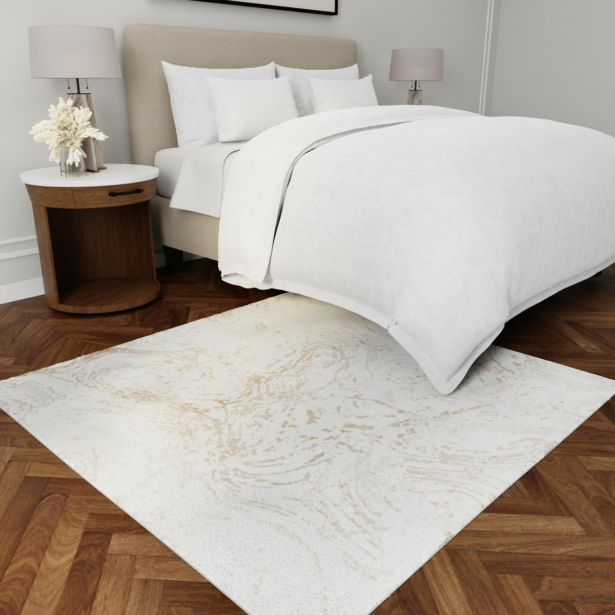 Coastal Haven Collection Area Rug -  Nautilus Square Ivory  lifestyle 78