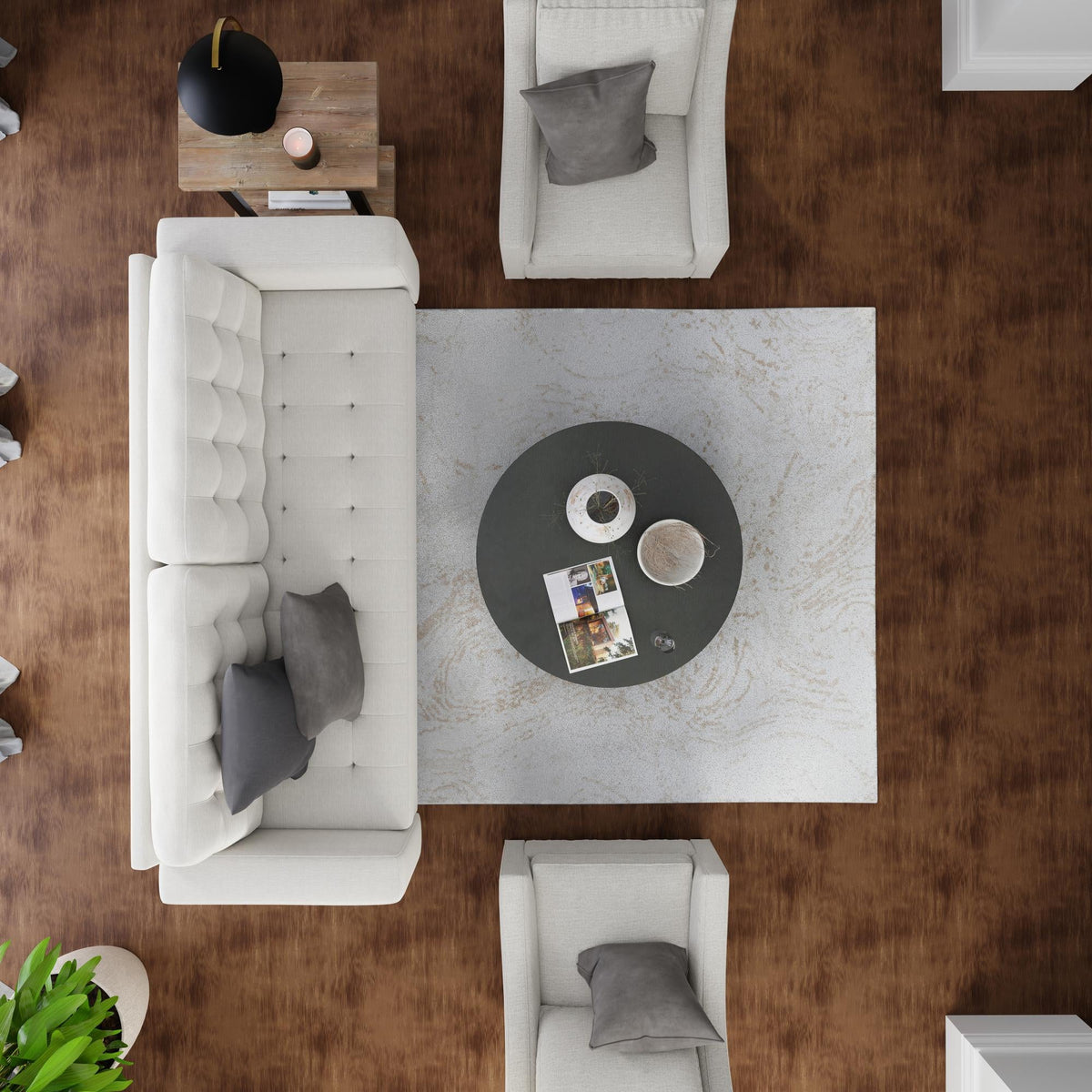 Coastal Haven Collection Area Rug -  Nautilus Square Ivory  lifestyle 80