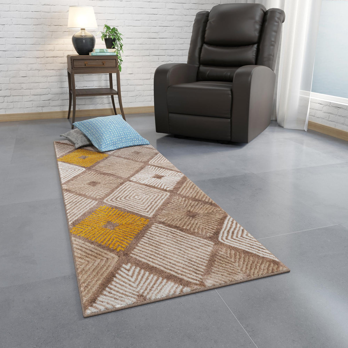 Coastal Haven Collection Area Rug -  Anchorage Runner Ivory and Yellow  lifestyle 131
