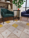Coastal Haven Collection Area Rug -  Anchorage Round Ivory and Yellow  lifestyle 85