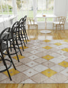 Coastal Haven Collection Area Rug -  Anchorage Square Ivory and Yellow  lifestyle 70