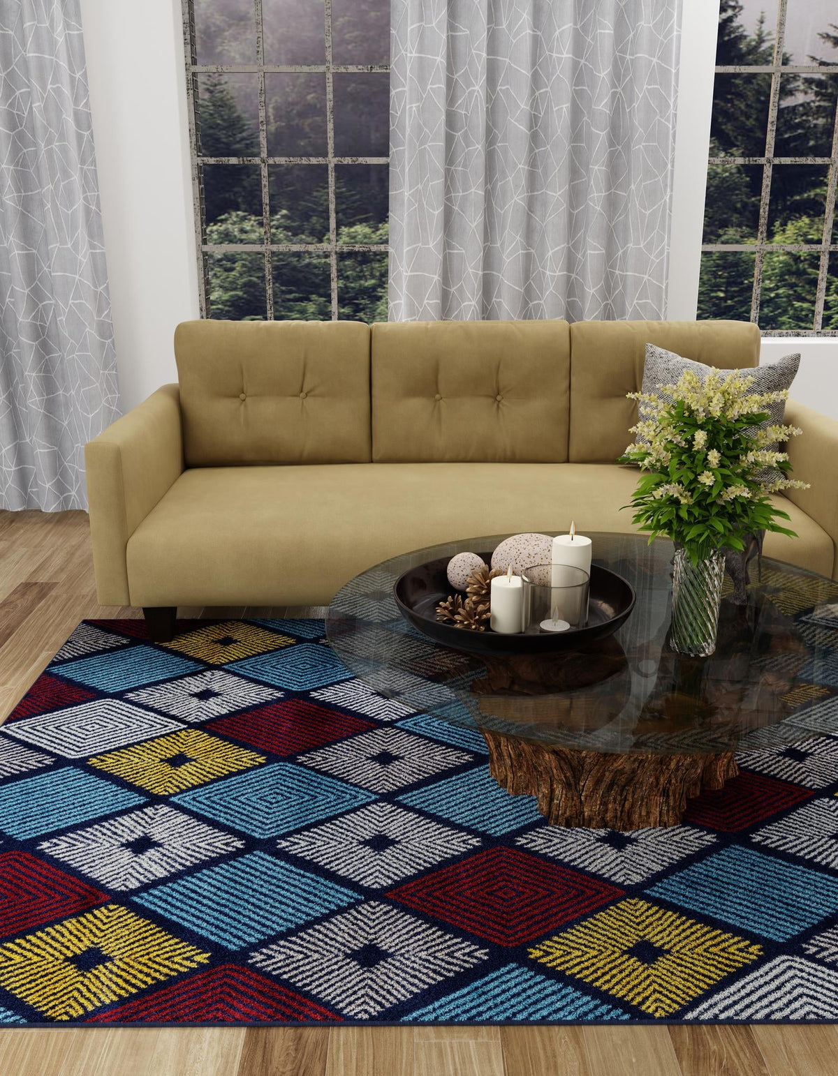 Coastal Haven Collection Area Rug -  Anchorage Rectangle Multi  lifestyle 6