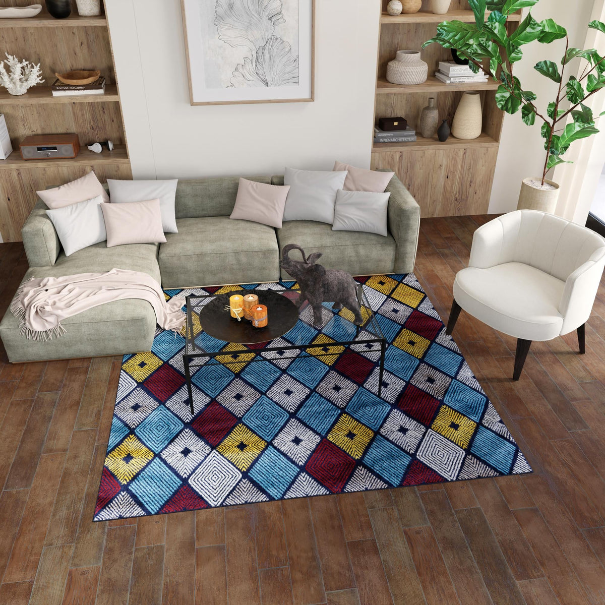 Coastal Haven Collection Area Rug -  Anchorage Square Multi  lifestyle 121