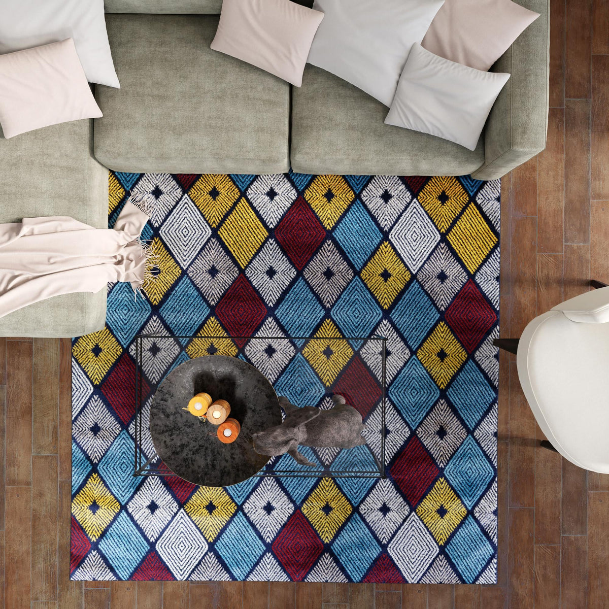 Coastal Haven Collection Area Rug -  Anchorage Square Multi  lifestyle 135