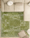 Dover Terrace Collection Area Rug -  Lagoon (Green) Square Green  lifestyle 45