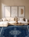 Dover Terrace Collection Area Rug - Marina (Navy Blue) Square Navy Blue  lifestyle 2