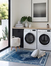 Dover Terrace Collection Area Rug - Marina (Navy Blue) Square Navy Blue  lifestyle 4