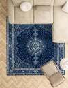 Dover Terrace Collection Area Rug - Marina (Navy Blue) Square Navy Blue  lifestyle 30