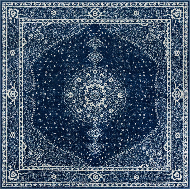 Dover Terrace Collection Area Rug - Marina (Navy Blue) Square Navy Blue Main