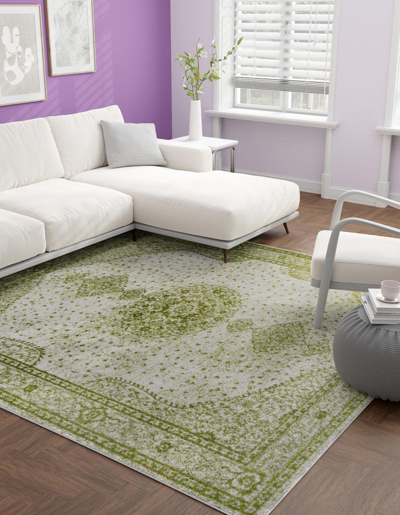 Dover Terrace Collection Area Rug - Marina (Green) Square Green  lifestyle 0