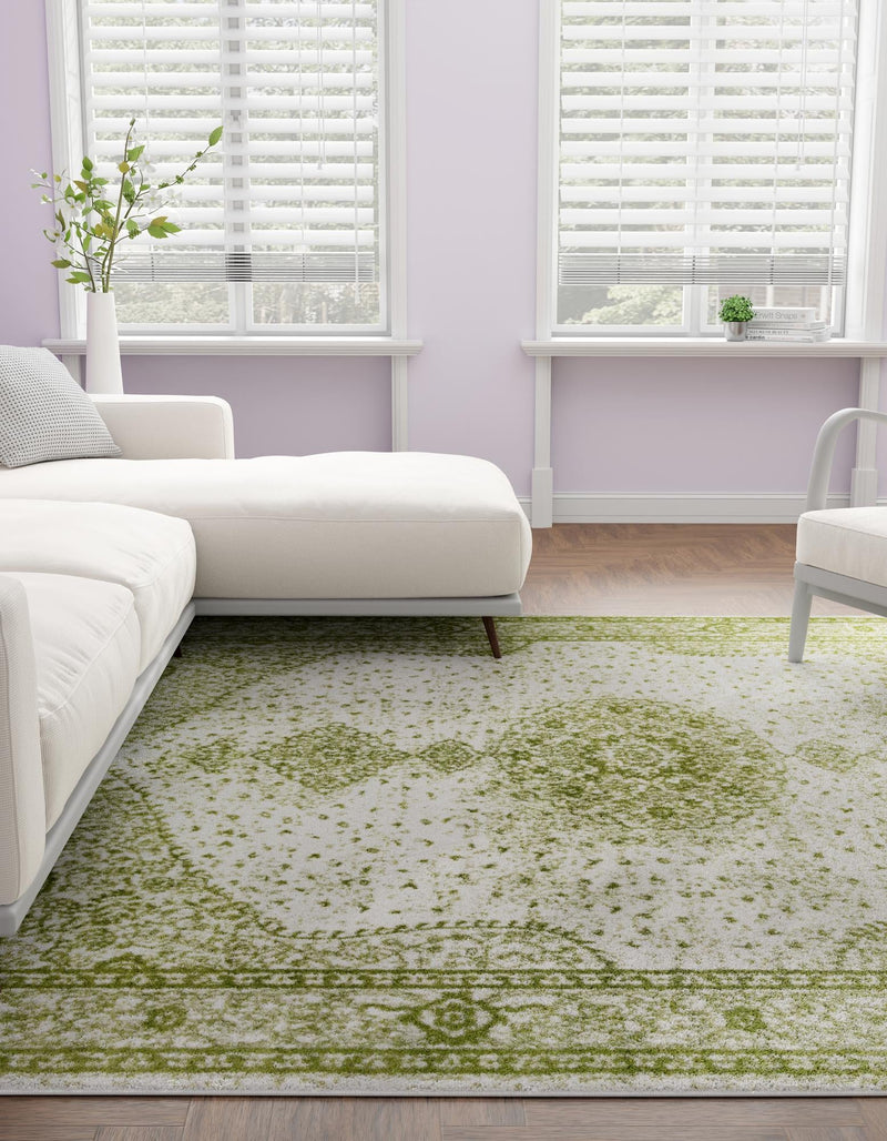 Dover Terrace Collection Area Rug - Marina (Green) Square Green  lifestyle 2