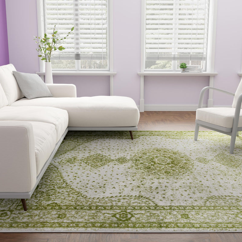 Dover Terrace Collection Area Rug - Marina (Green) Square Green  lifestyle 20