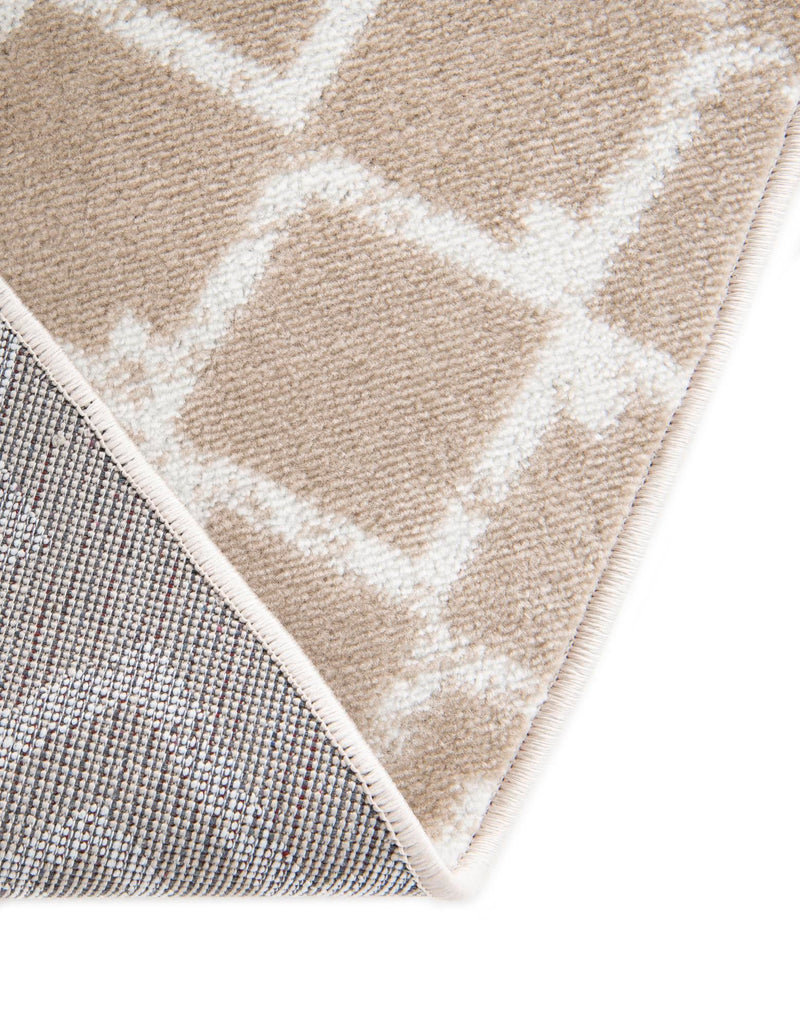 Marrakech Lattice Collection Area Rug - Medina (Beige) Round Beige  lifestyle 15
