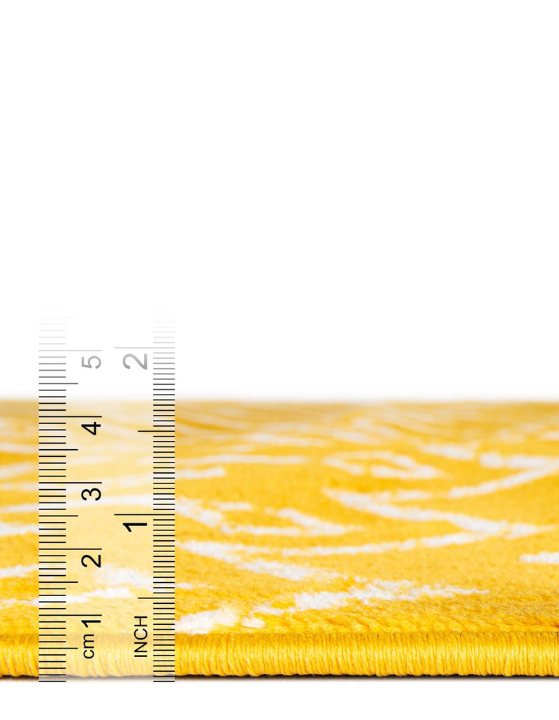 Marrakech Lattice Collection Area Rug - Medina (Yellow) Round Yellow  lifestyle 11