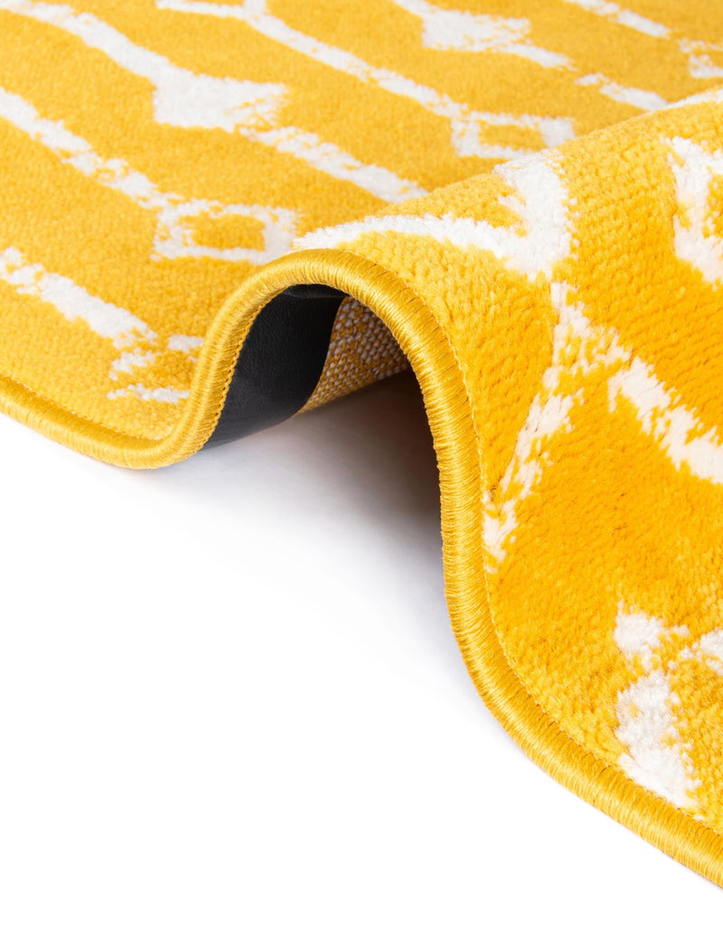 Marrakech Lattice Collection Area Rug - Medina (Yellow) Round Yellow  lifestyle 17