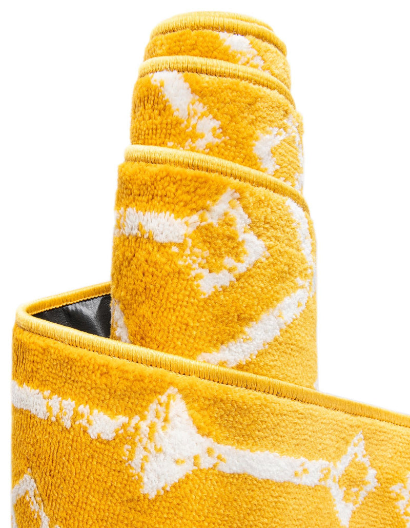 Marrakech Lattice Collection Area Rug - Medina (Yellow) Round Yellow  lifestyle 18