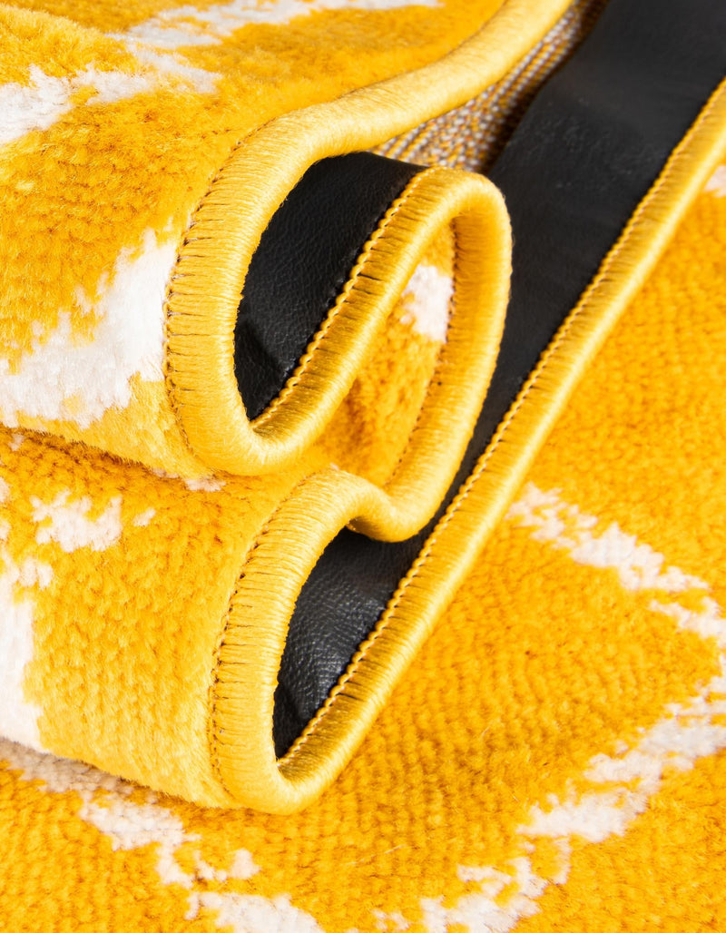 Marrakech Lattice Collection Area Rug - Medina (Yellow) Round Yellow  lifestyle 20