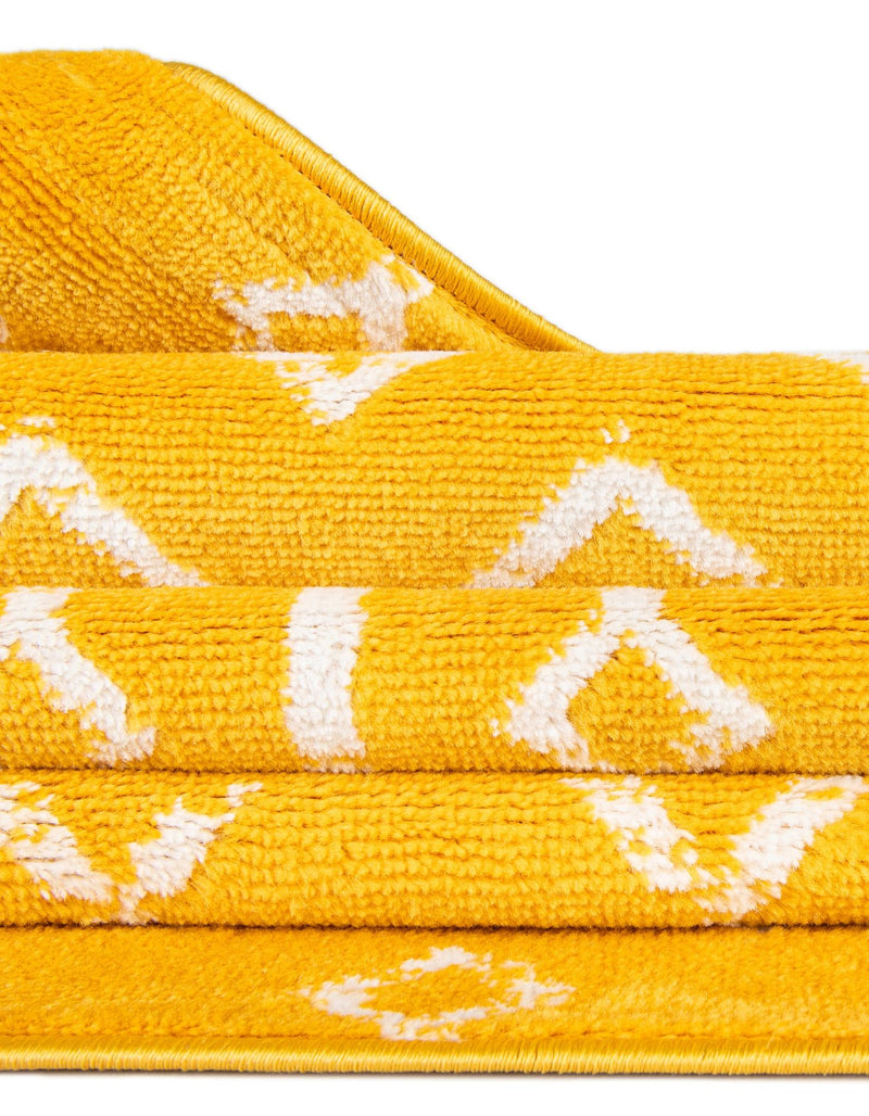 Marrakech Lattice Collection Area Rug - Medina (Yellow) Round Yellow  lifestyle 21