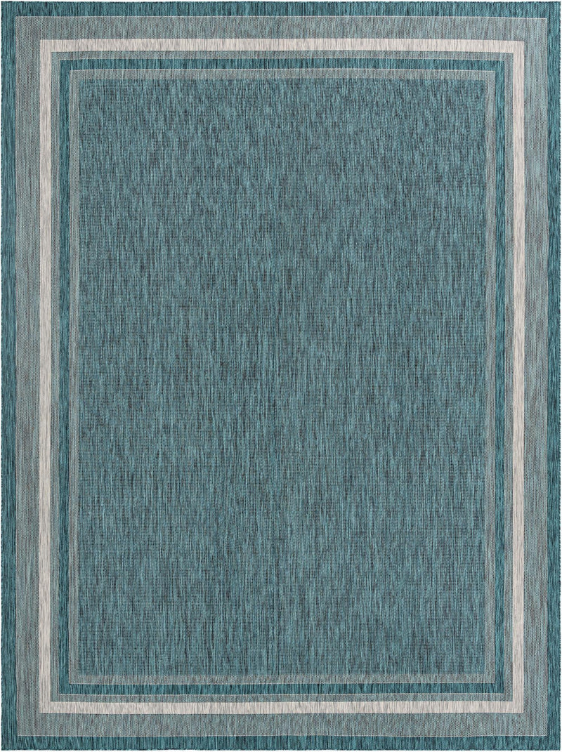 Patio Perimeter Collection Area Rug - Veranda (Teal) Rectangle Teal Main