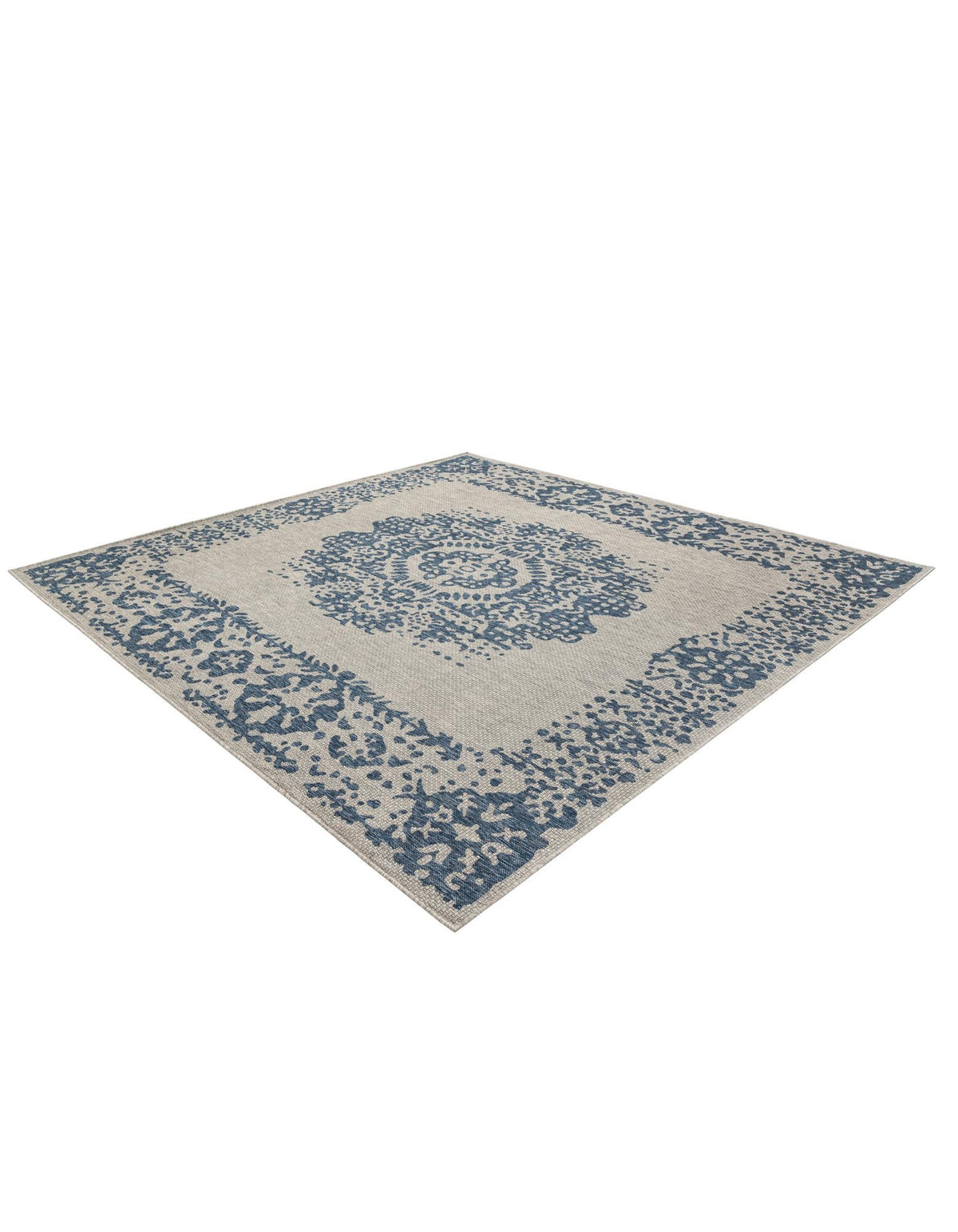 Patio Heritage Collection Area Rug - Savannah (Blue) Square Blue  lifestyle 19