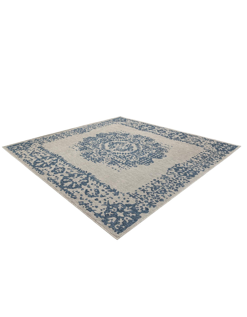 Patio Heritage Collection Area Rug - Savannah (Blue) Square Blue  lifestyle 19