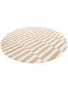 Seaside Stripes Collection Area Rug - Cabana (Taupe) Round Taupe  lifestyle 22