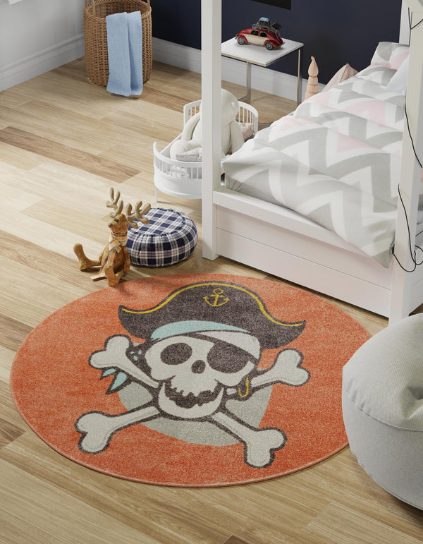 Playful Patterns Collection Area Rug -  Harmony Round Red  lifestyle 29