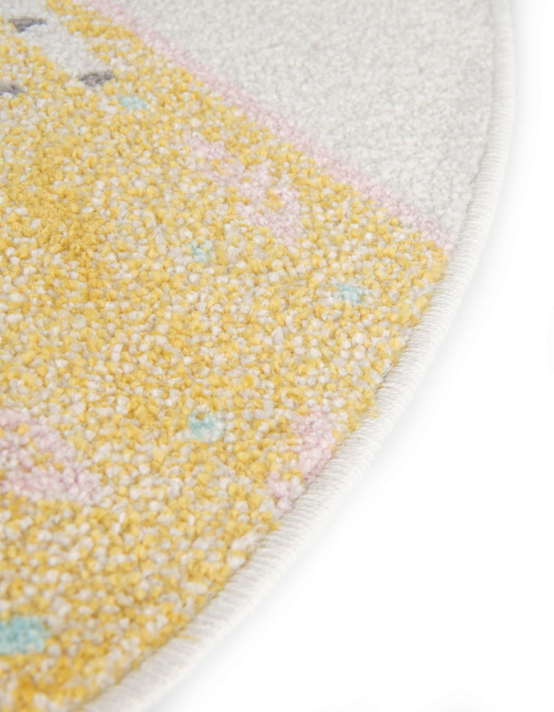 Playful Patterns Collection Area Rug -  Wonderland Round Ivory  lifestyle 35