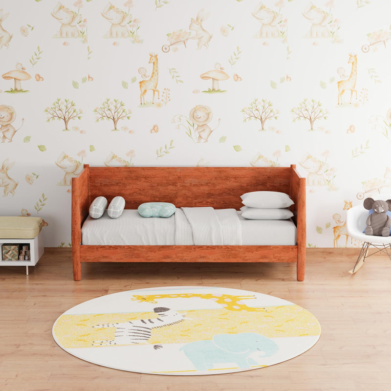 Playful Patterns Collection Area Rug -  Wonderland Round Ivory  lifestyle 51