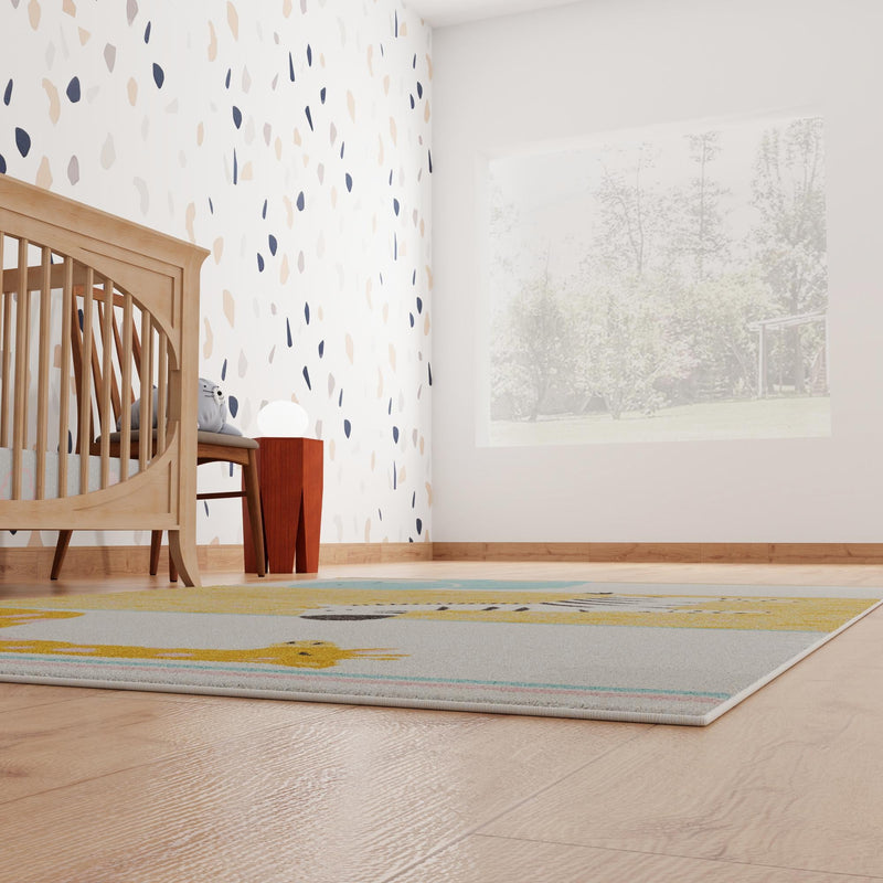 Playful Patterns Collection Area Rug -  Wonderland Rectangle Ivory  lifestyle 19