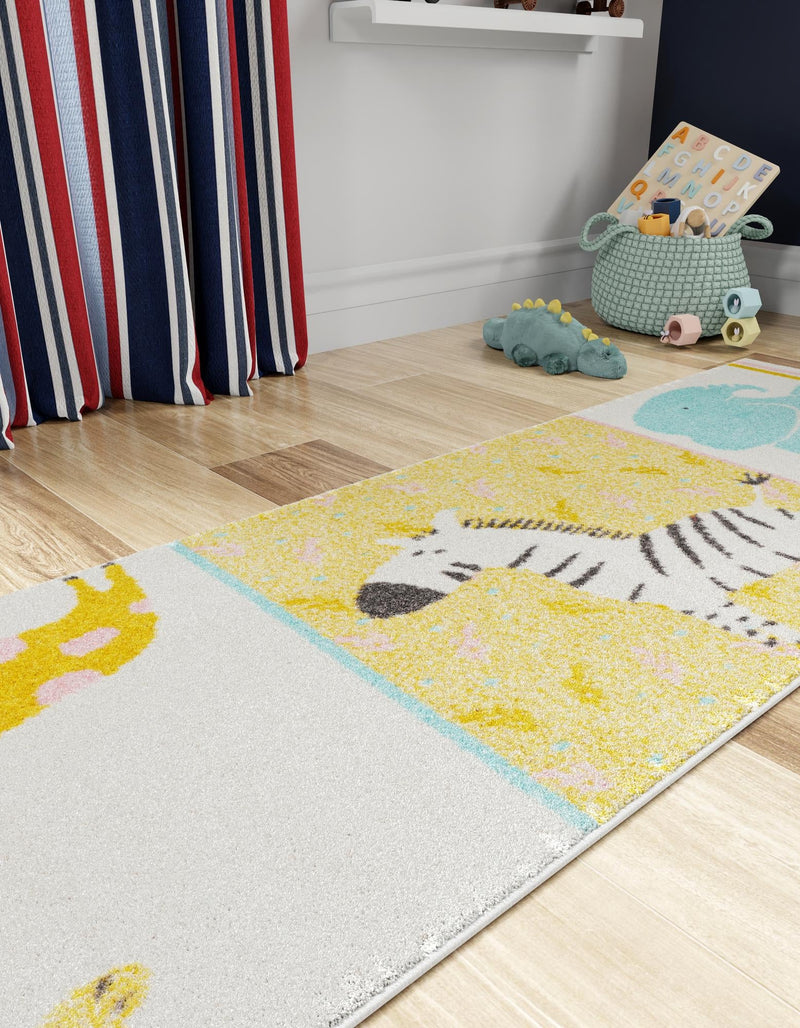 Playful Patterns Collection Area Rug -  Wonderland Runner Ivory  lifestyle 28
