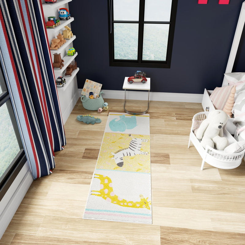 Playful Patterns Collection Area Rug -  Wonderland Runner Ivory  lifestyle 52