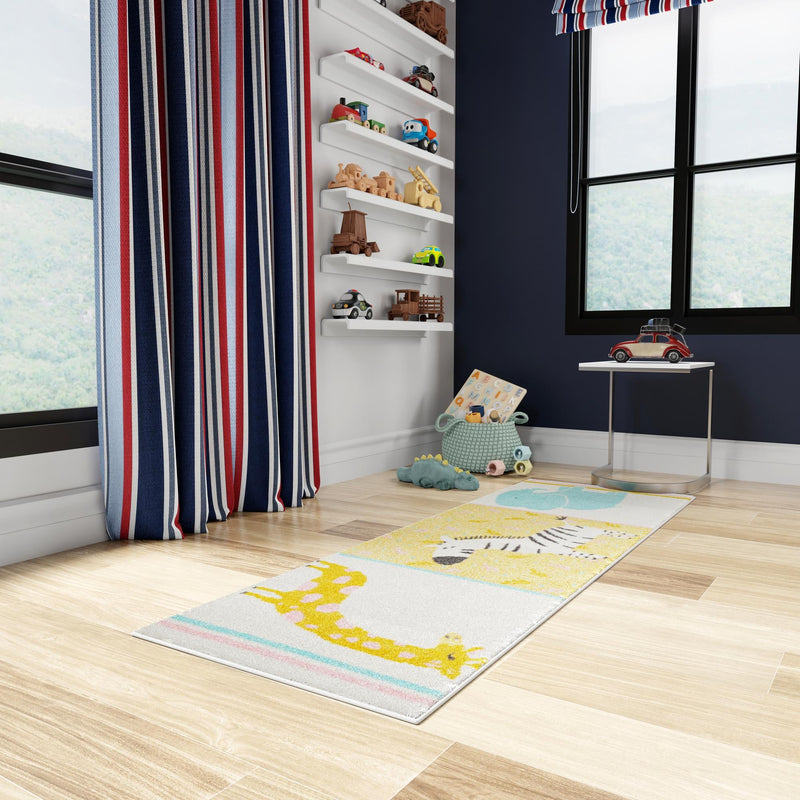 Playful Patterns Collection Area Rug -  Wonderland Runner Ivory  lifestyle 54