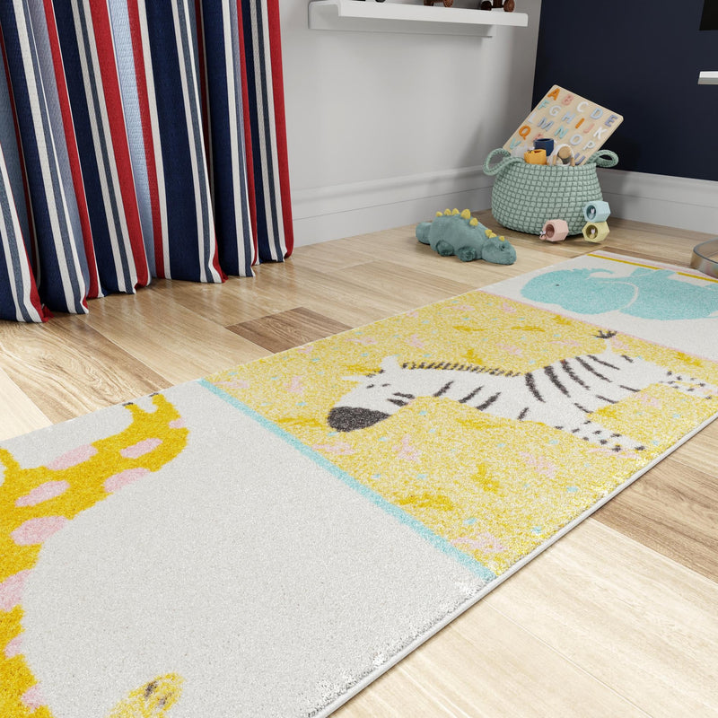 Playful Patterns Collection Area Rug -  Wonderland Runner Ivory  lifestyle 56