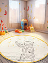 Playful Patterns Collection Area Rug -  Pixie Round Ivory and Gray  lifestyle 28
