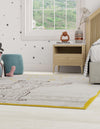 Playful Patterns Collection Area Rug -  Pixie Rectangle Ivory and Gray  lifestyle 3