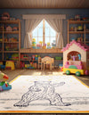 Playful Patterns Collection Area Rug -  Pixie Rectangle Ivory and Gray  lifestyle 5