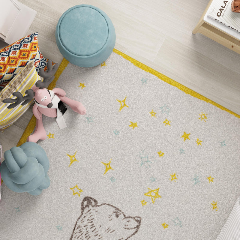 Playful Patterns Collection Area Rug -  Pixie Rectangle Ivory and Gray  lifestyle 19