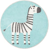 Playful Patterns Collection Area Rug -  Vibrant Round Teal  lifestyle 18