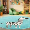 Playful Patterns Collection Area Rug -  Vibrant Round Teal  lifestyle 46