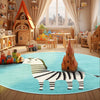 Playful Patterns Collection Area Rug -  Vibrant Round Teal  lifestyle 48