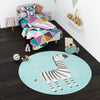 Playful Patterns Collection Area Rug -  Vibrant Round Teal  lifestyle 50