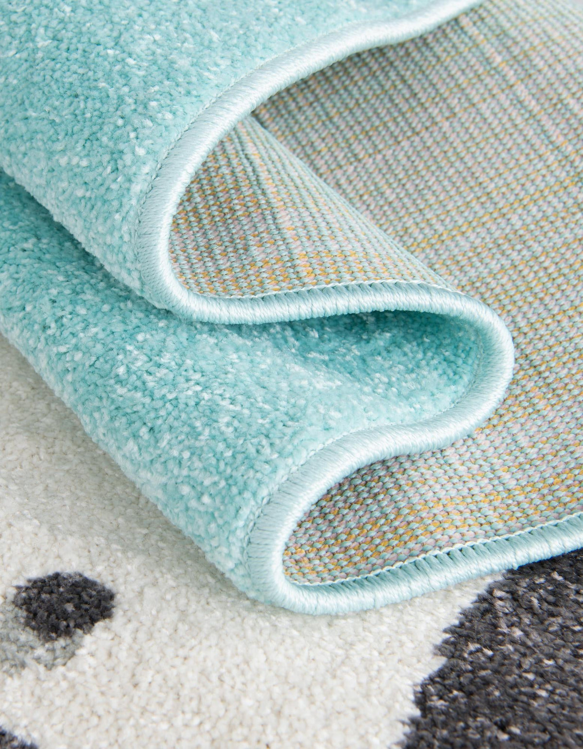 Playful Patterns Collection Area Rug -  Vibrant Rectangle Teal  lifestyle 13