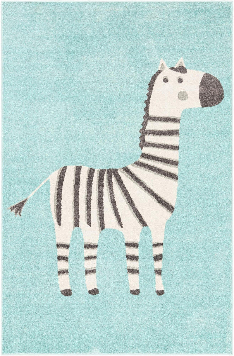 Wonder Tykes Collection Area Rug -  Vibrant Rectangle Teal  lifestyle 2