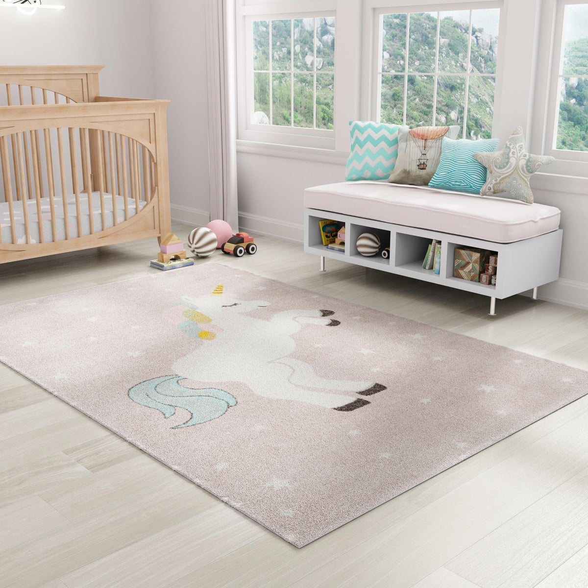 Playful Patterns Collection Area Rug -  Tangle Rectangle Pink  lifestyle 16